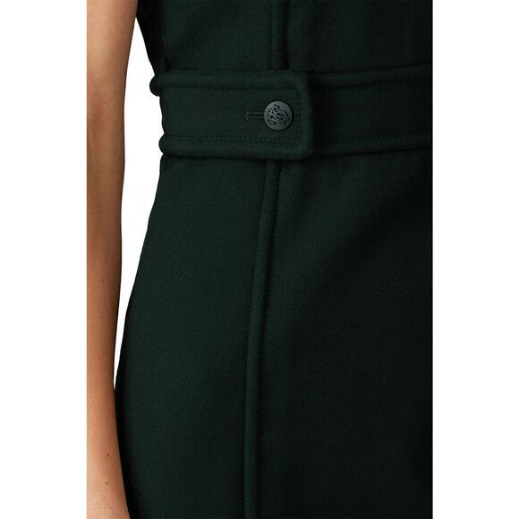 Tory Burch Twill Dress 100% Cotton Sleeveless Crew Neck Sheath Midi Green Size 4 - Picture 5 of 16